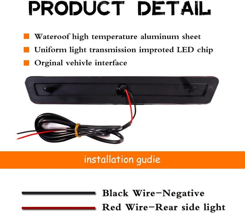 Tonsya Smoked Lens Red LED Rear Side Marker Lights for 1999-2004 Mustang - Image 5
