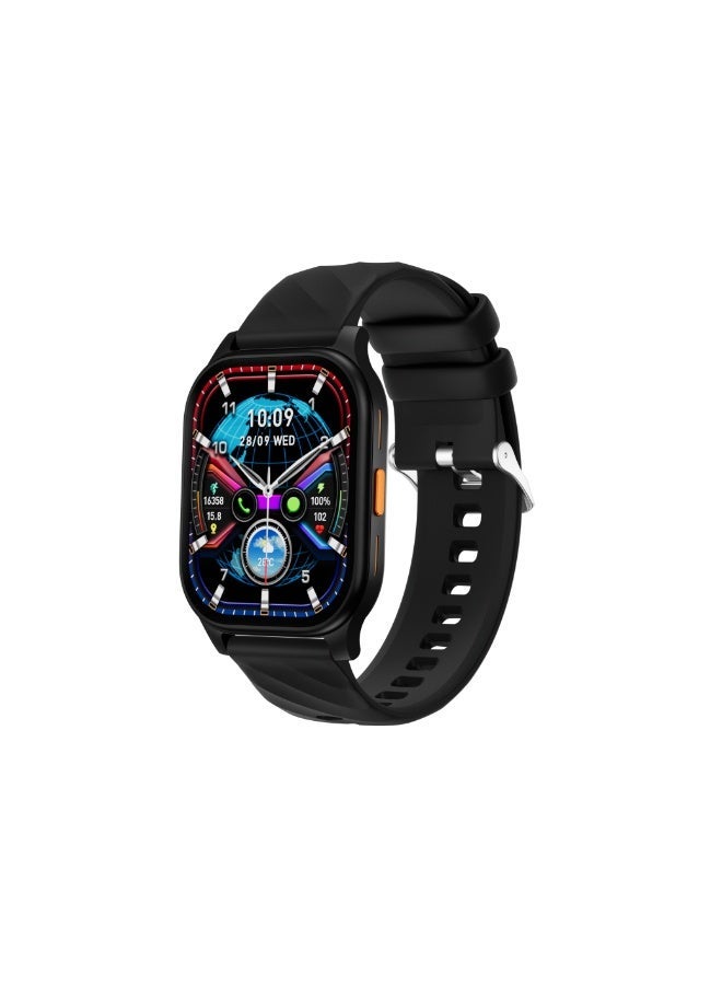 AROAQ SW01 Smartwatch – 2.04” AMOLED, Heart Rate & SpO2 Monitoring, Bluetooth Calling, Multi-Sport Tracker, Wireless Charging, IP67 Waterproof - Black - Image 1