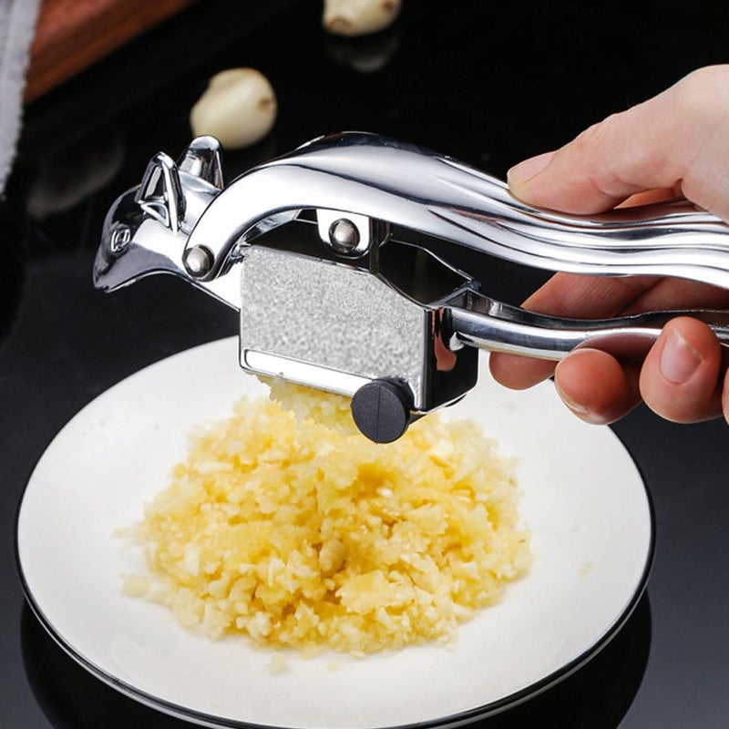 Stainless Steel Garlic Press Manual Mincer With Ergonomic Handle Easy Clean Design - Image 5