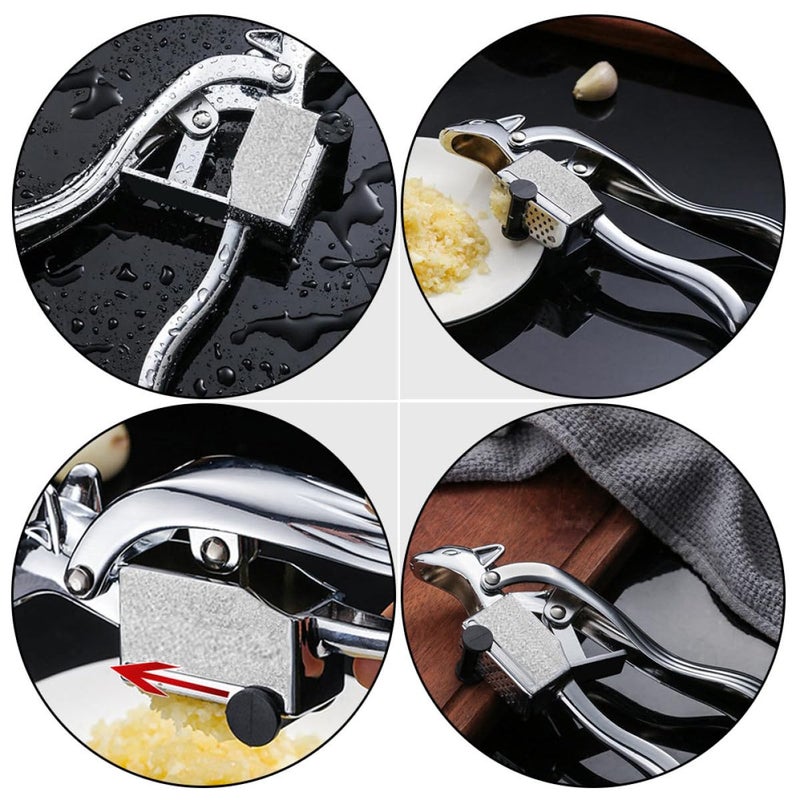 Stainless Steel Garlic Press Manual Mincer With Ergonomic Handle Easy Clean Design - Image 4