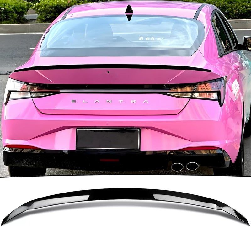 NEESPOC Rear Trunk Spoiler Wing for Hyundai Elantra 2021-2024 SE/SEL/Limited - Gloss Black N-Line Style - Image 1