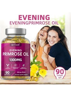 BIYODE Evening Primrose Oil 1300mg Softgels, 90 Count, Cold-Pressed and High-Potency, Skin, Hormonal and Women’s Health Support  - Image 3