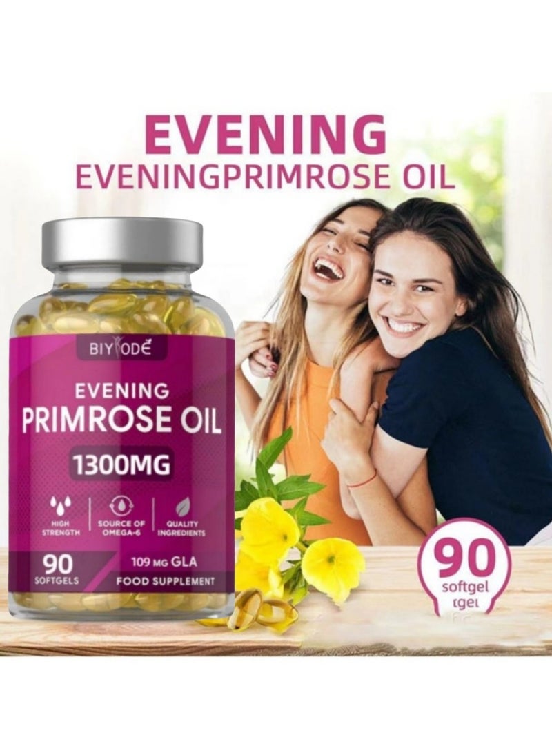 BIYODE Evening Primrose Oil 1300mg Softgels, 90 Count, Cold-Pressed and High-Potency, Skin, Hormonal and Women’s Health Support - Image 4