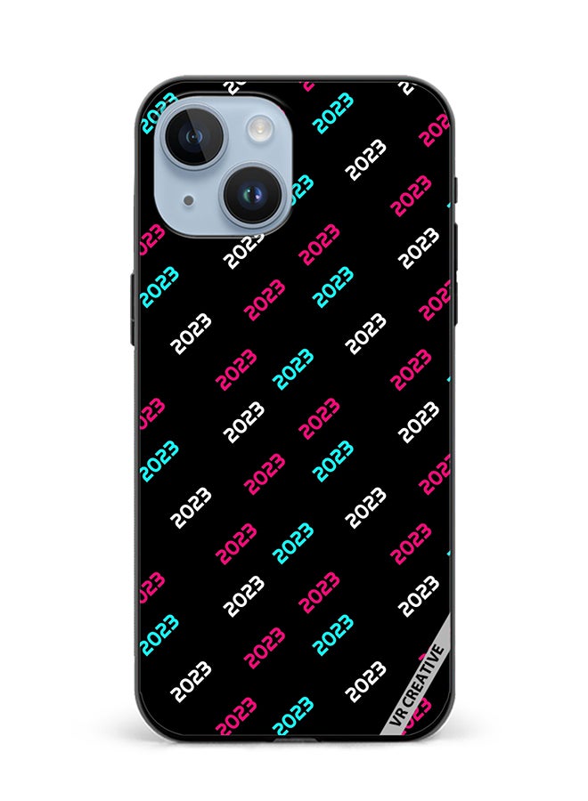 VR CREATIVE Protective Case Cover For Apple iPhone 15 Creative Concept Of 2023 Happy New Year Design Multicolour