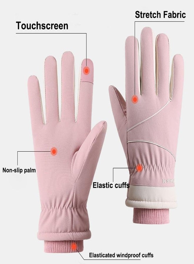 OVOY Women’s Winter-Warm-Ski-Gloves, Splash-proof-Cold-Weather Snowboarding-Gloves Touch-Screen-Fingers for Cycling Skiing - Image 3