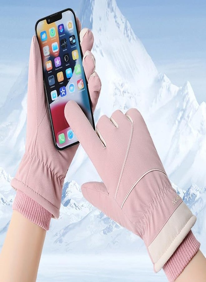 OVOY Women’s Winter-Warm-Ski-Gloves, Splash-proof-Cold-Weather Snowboarding-Gloves Touch-Screen-Fingers for Cycling Skiing - Image 2