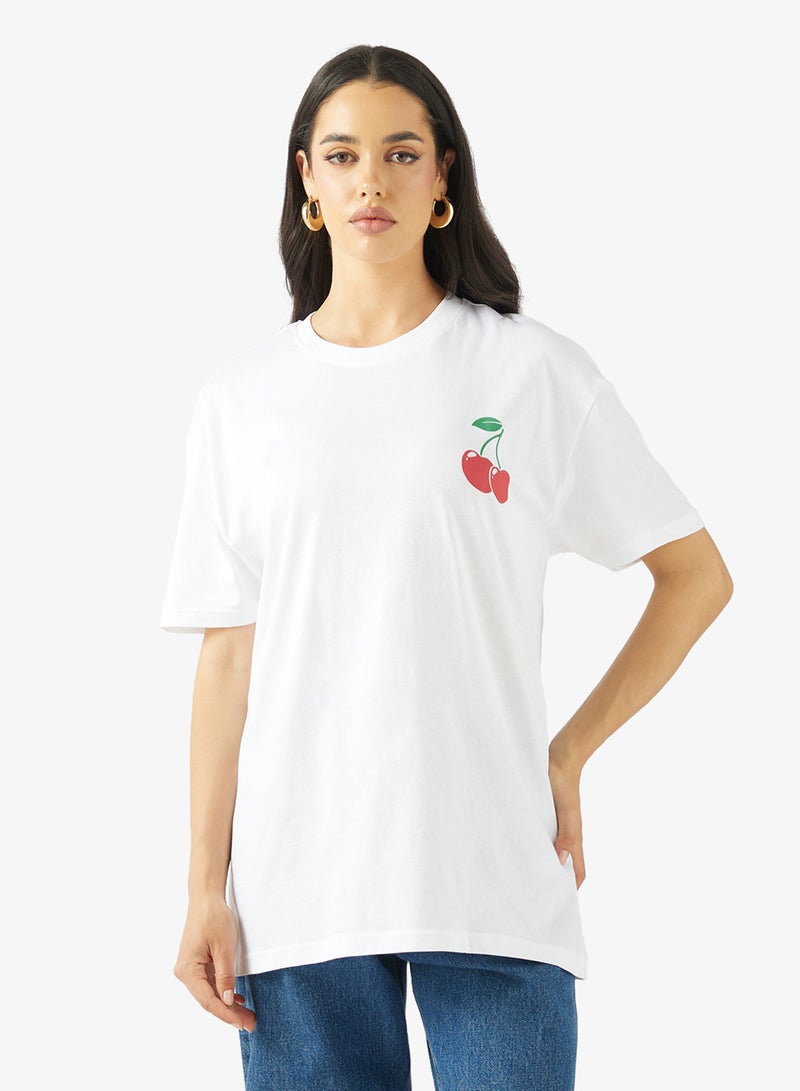 Ginger Cotton Oversize Graphic T-shirt - Image 1