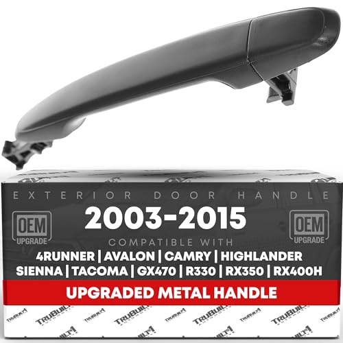 T1A Exterior Front Passenger Door Handle Upgraded Metal Compatible with 0515 Toyota Tacoma 0509 4Runner 0711 Camry 0309 Lexus GX470 Textured Black OEM 6921704010 69211AE010 82498 - Image 1