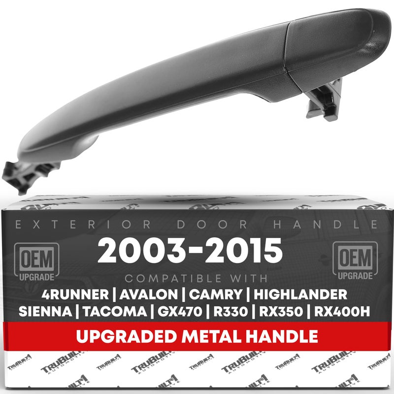 T1A Exterior Front Passenger Door Handle Upgraded Metal Compatible with 0515 Toyota Tacoma 0509 4Runner 0711 Camry 0309 Lexus GX470 Textured Black OEM 6921704010 69211AE010 82498 - Image 2