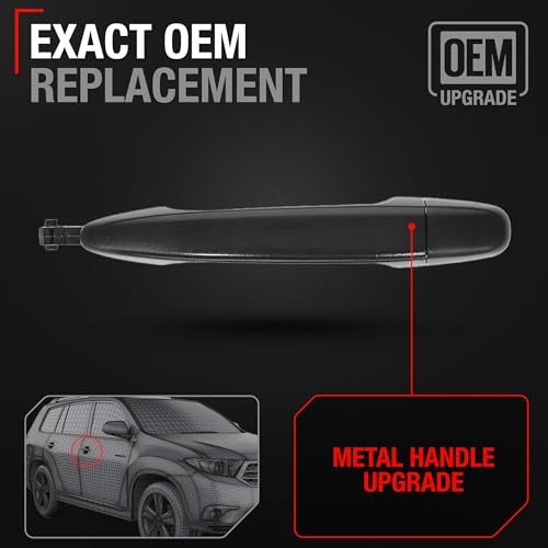 T1A Exterior Front Passenger Door Handle Upgraded Metal Compatible with 0515 Toyota Tacoma 0509 4Runner 0711 Camry 0309 Lexus GX470 Textured Black OEM 6921704010 69211AE010 82498 - Image 3