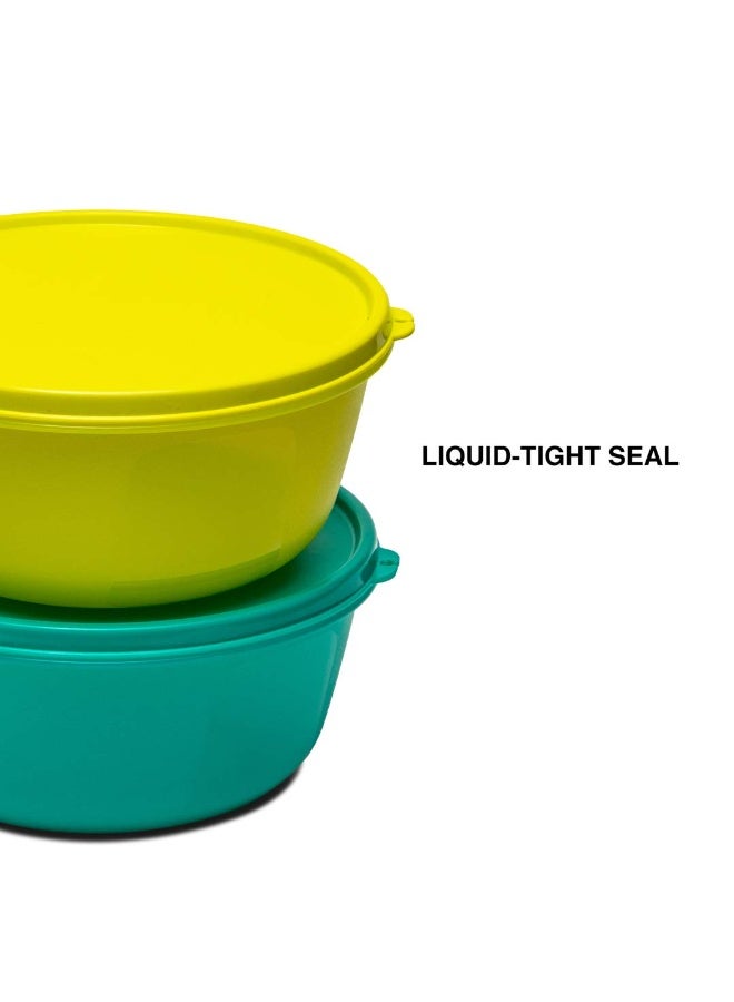 Tupperware Ss Bowl 1.5 L Set Of 2, Plastic, Yellow -Green - Image 2