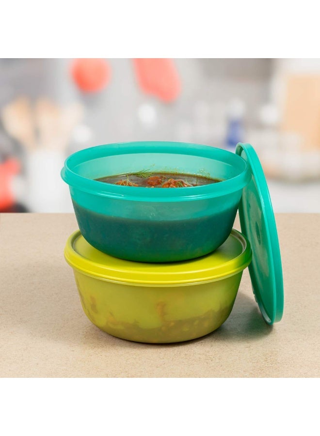 Tupperware Ss Bowl 1.5 L Set Of 2, Plastic, Yellow -Green - Image 3