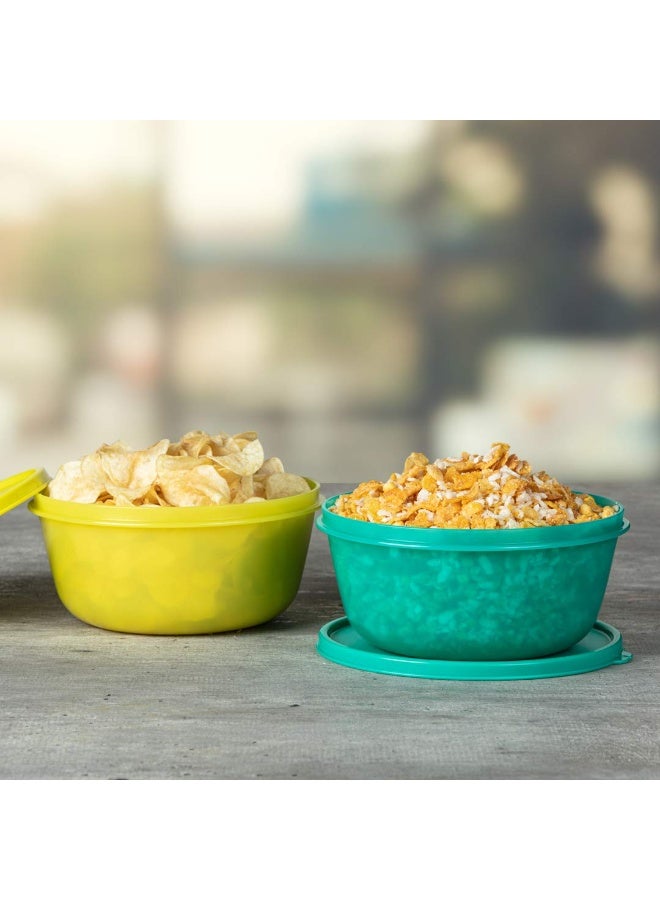 Tupperware Ss Bowl 1.5 L Set Of 2, Plastic, Yellow -Green - Image 4
