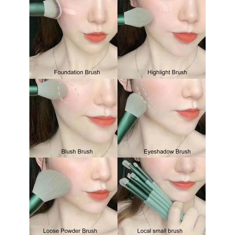 13PCS Makeup Brush Kit with Storage Bag For Foundation Loose Powder Blush Concealer Eyeshadow Eyebrow Cosmetics Brushes Set - Image 2