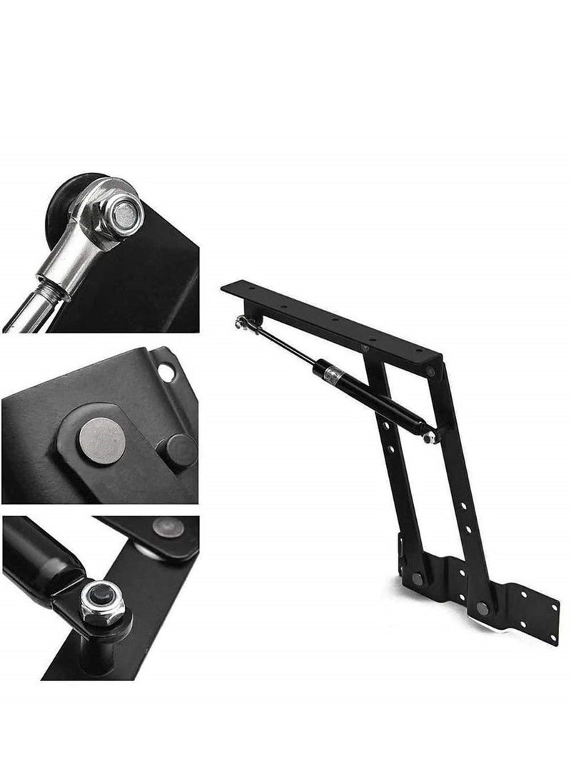 Folding Lift up Top Furniture Hinge, 1 Pair 50kg/100LB Coffee Table Spring Hinge, Adjustable Table Top Lifting Frame, Spring Standing Desk Frame, for Coffee Table Furniture Accessories - Image 3