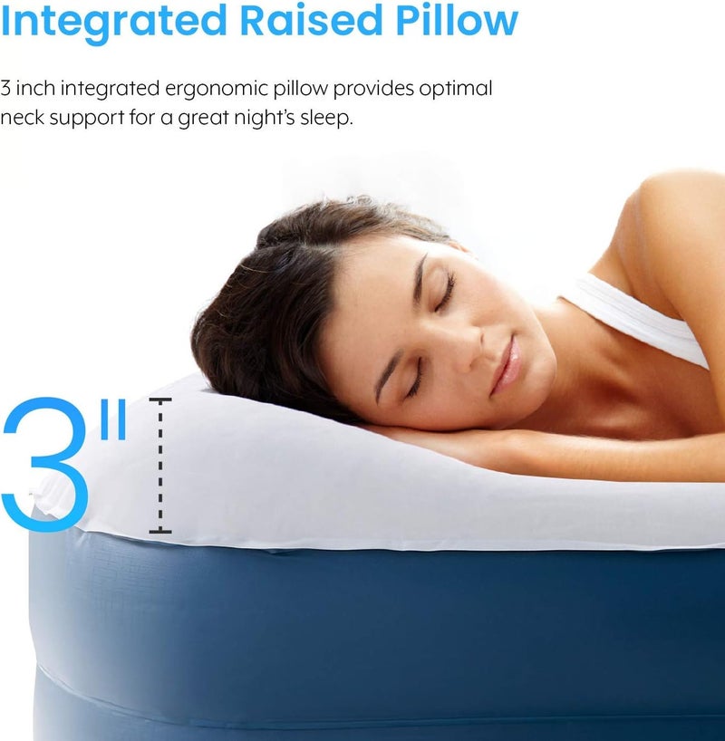 ACTIVE ERA Premium Air Bed - Single Size with Built-in Electric Pump and Integrated Pillow, Air Mattress Guest Bed & Inflatable Mattress for Home or Travel - Image 4