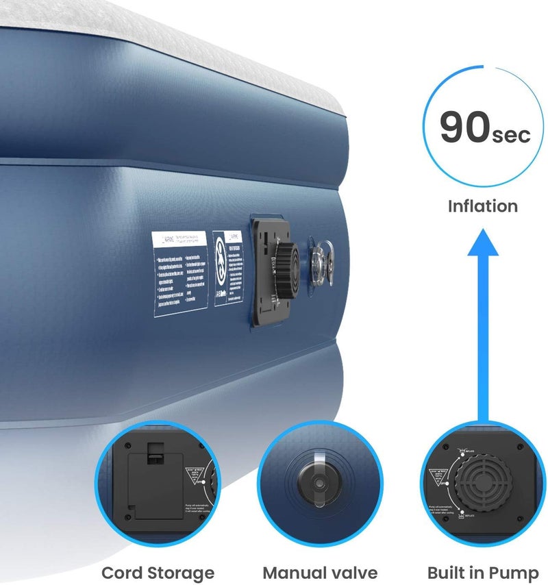 ACTIVE ERA Premium Air Bed - Single Size with Built-in Electric Pump and Integrated Pillow, Air Mattress Guest Bed & Inflatable Mattress for Home or Travel - Image 5