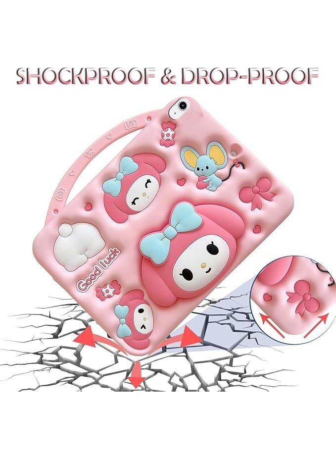 Case Compatible with iPad A16 11th 10th Generation 2025 2022 Shockproof Cartoon Silicone Melody Cover with Handle Stand Shoulder Strap iPad A16 11th10th Gen - Image 4