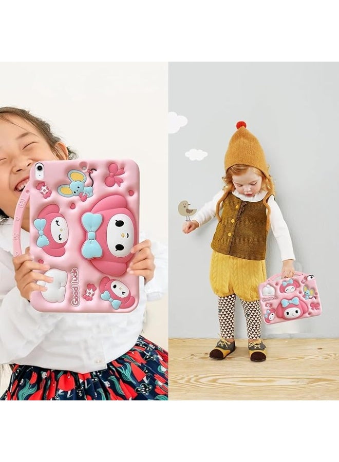 Case Compatible with iPad A16 11th 10th Generation 2025 2022 Shockproof Cartoon Silicone Melody Cover with Handle Stand Shoulder Strap iPad A16 11th10th Gen - Image 5