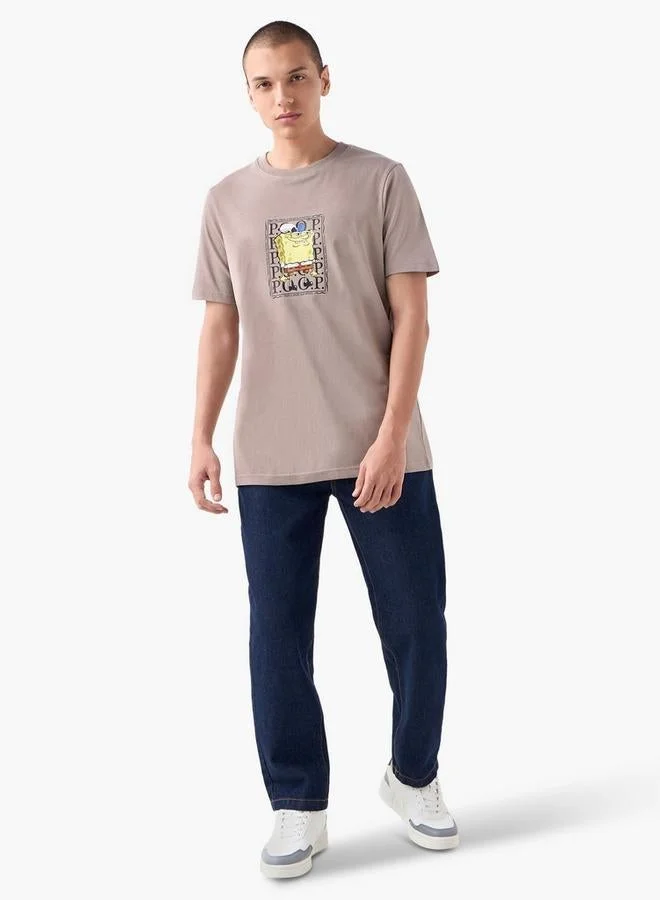 Splash FAV SpongeBob Print T-shirt with Crew Neck
