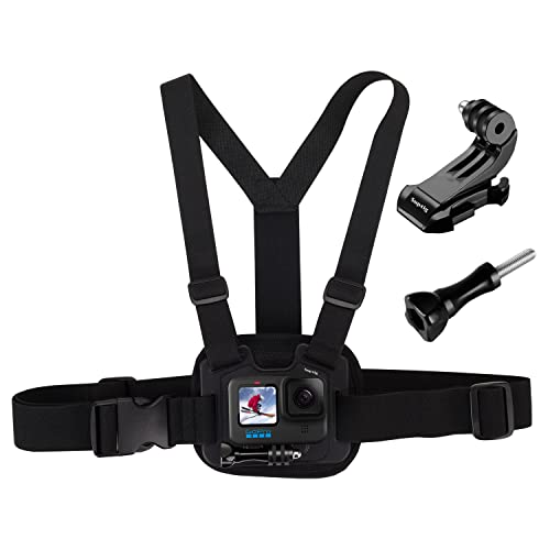 Suptig Chest Mount, Adjustable Chest Strap, Breathable Material Compatible for Gopro Hero 12 Hero 11 Hero 10 Hero 9 Hero 8 Hero 7 Hero 5 Hero 4 Hero 3, AKASO, DJI osmo and More Action Cameras (Black) - Image 1
