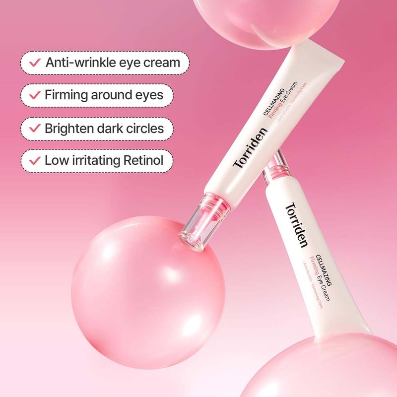 Torriden CELLMAZING Collagen Firming Eye Cream 30ml (1.01 fl.oz) | Wrinkle Improvement and Dark Circles Care | 5D Collagen Complex, 4R Pure Retinol | Korean Skincare Eye Cream - Image 1