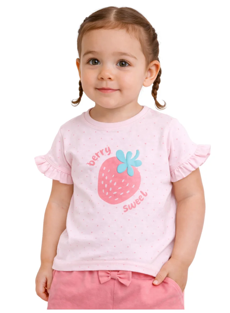 Victor And Jane New Infant Girls’ 2-Piece Set – Strawberry Print Top & Ruffle Shorts for Women | Best Price UAE