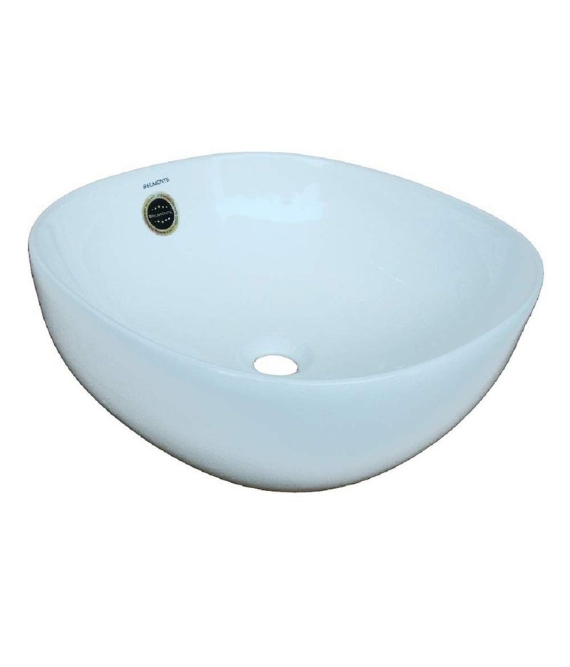 Belmonte Table Top Olive Ceramic Wash Basin White Standard Size - Image 1