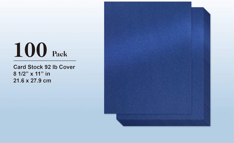 Bubbley Navy Blue Shimmer Paper - 100-Pack Metallic Cardstock Paper, 92 lb Cover, Double Sided, Printer Friendly - Perfect for Weddings, Birthdays, Craft Use, Letter Size Sheets, 8.5 x 11 Inches - Image 4