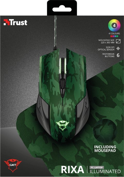 Trust GXT 781 Rixa Camo Gaming Mouse + Mouse Pad  - Image 5