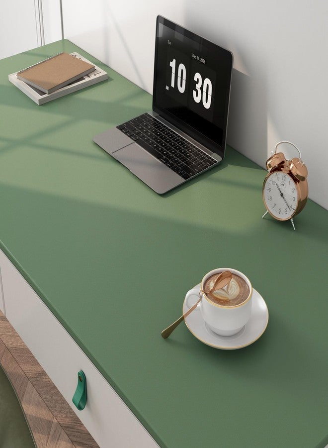 FunStick Sage Green Peel and Stick Wallpaper for Bedroom Bathroom Walls Removable Dark Green Contact Paper for Cabinets Desk Classroom Waterproof Green Wallpaper for Kids Boys Room Kitchen 15.8"x78.8" - Image 3