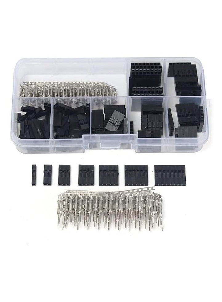 erorex 310PCS 2.54mm Male Female Dupont Wire Jumper and Female(1Pin 2Pin 3Pin 4Pin 5Pin 6Pin 8pin) Header Connector Housing Assortment Kit + Plastic Box - Image 1