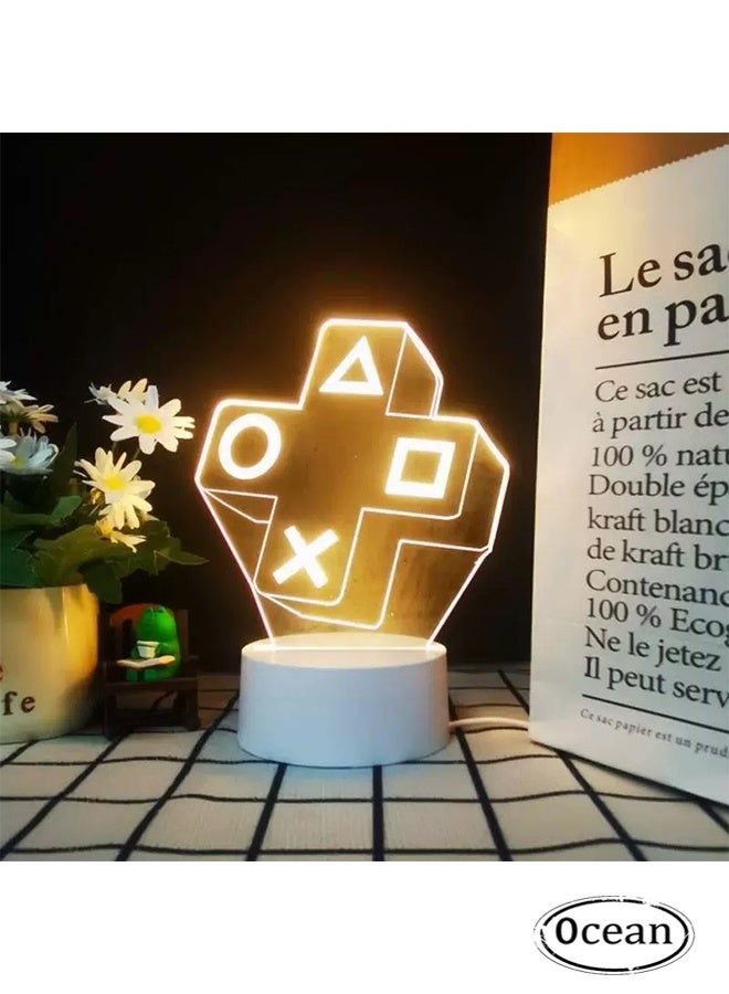 7-Color Electric Gaming Atmosphere Lamp - Stunning 3D Illusion Night Light, Eye-Caring LED, USB/Battery Powered, Perfect for Game Rooms, Bedrooms, and Gamer Gifts - Image 1