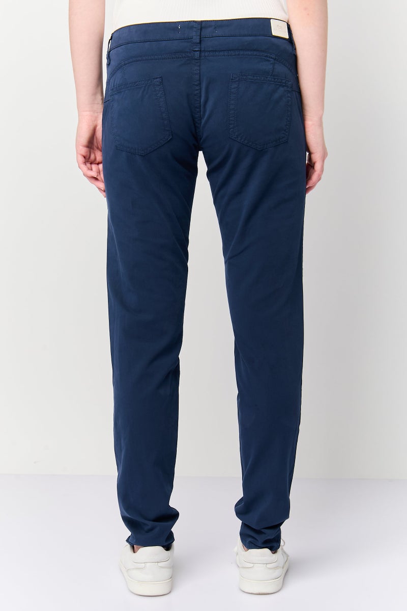 Harmont & Blaine Women Solid Straight Leg Pants, Navy - Image 4