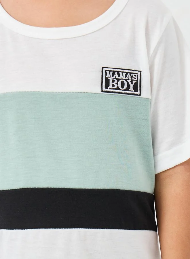 Styli Styli Color Block T-Shirt and Shorts Set