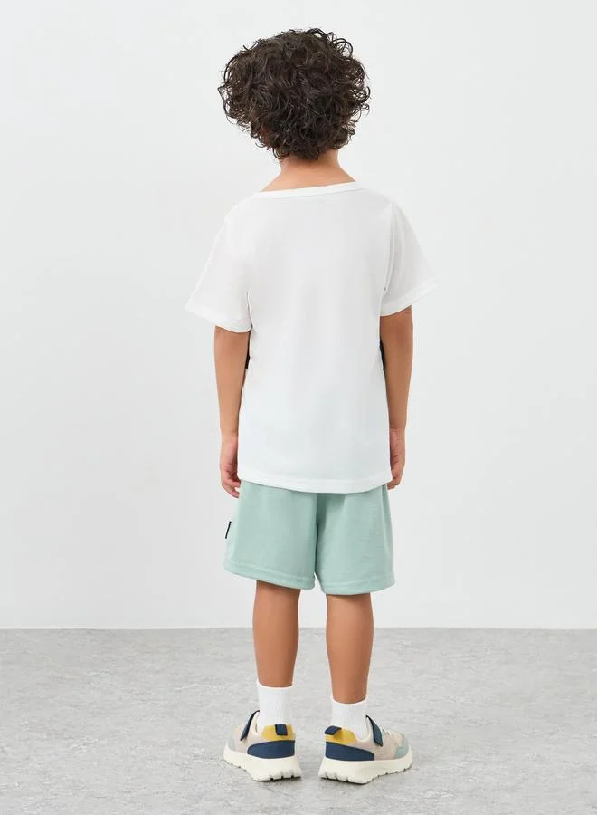 Styli Styli Color Block T-Shirt and Shorts Set
