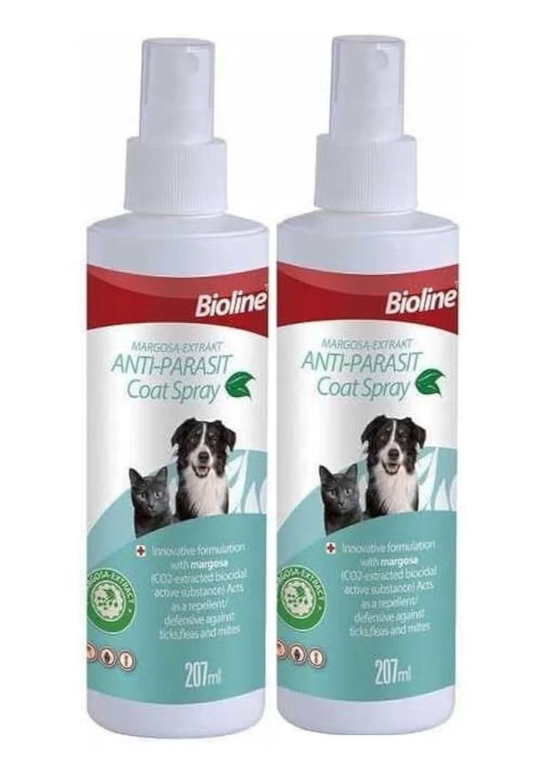 Bioline Anti-Parasit(Flea and Tick)  ( Pack of 2 ) Spray 207ml X 2 - Image 1