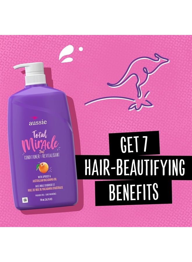 Aussie مجموعة شامبو وبلسم Total Miracle وبلسم الشعر العميق 3 Minute Miracle، غنية بزيت المشمش والمكاديميا الأسترالي، خالية من البارابين - Image 4
