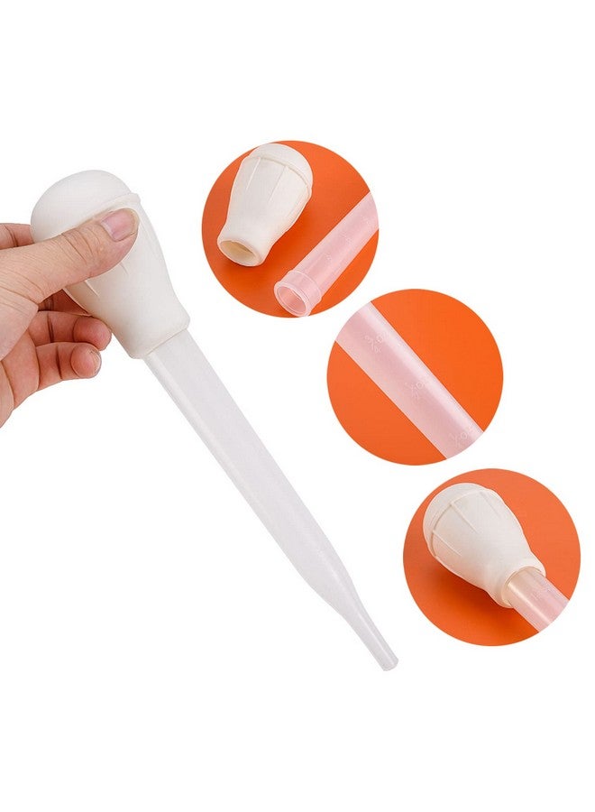 TXIN 5 Pieces 30ml/1oz Turkey Baster with 5 Cleaning Brush, Plastic Syringe Baster with Silicone Pump Head, Heat-resistant Meat Marinade Injector with Measurments for BBQ Grill Baking Kitchen Cooking - Image 3