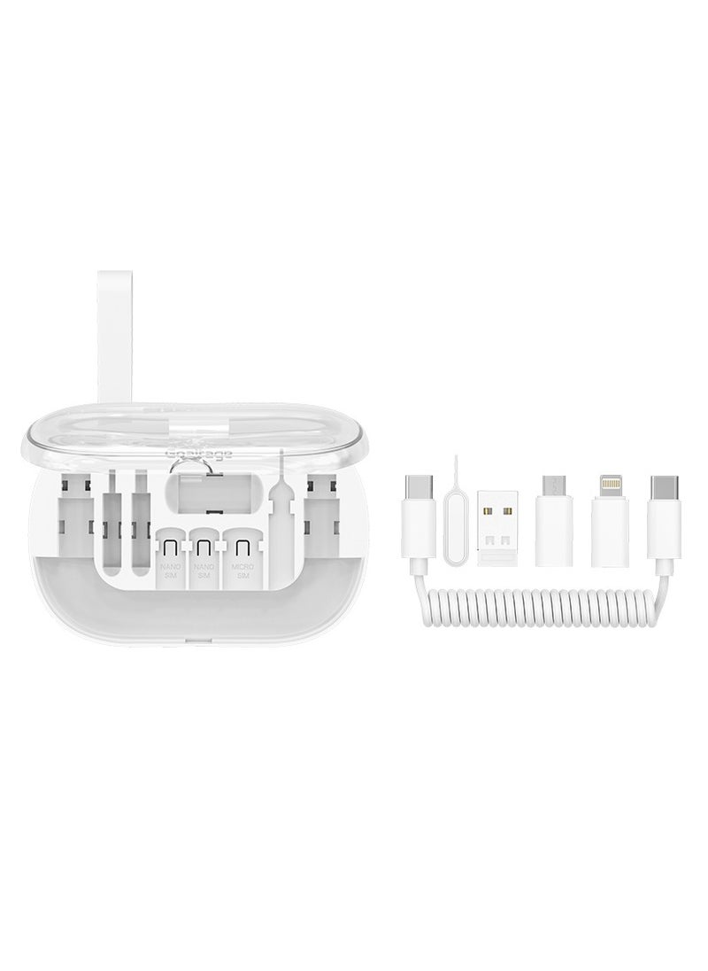 Goaltage SyncBox Cable Organizer Including SIM Card Storage, High-Speed Data Transfer Tools, Silicone Strap, Compact Design and Universal Compatibility