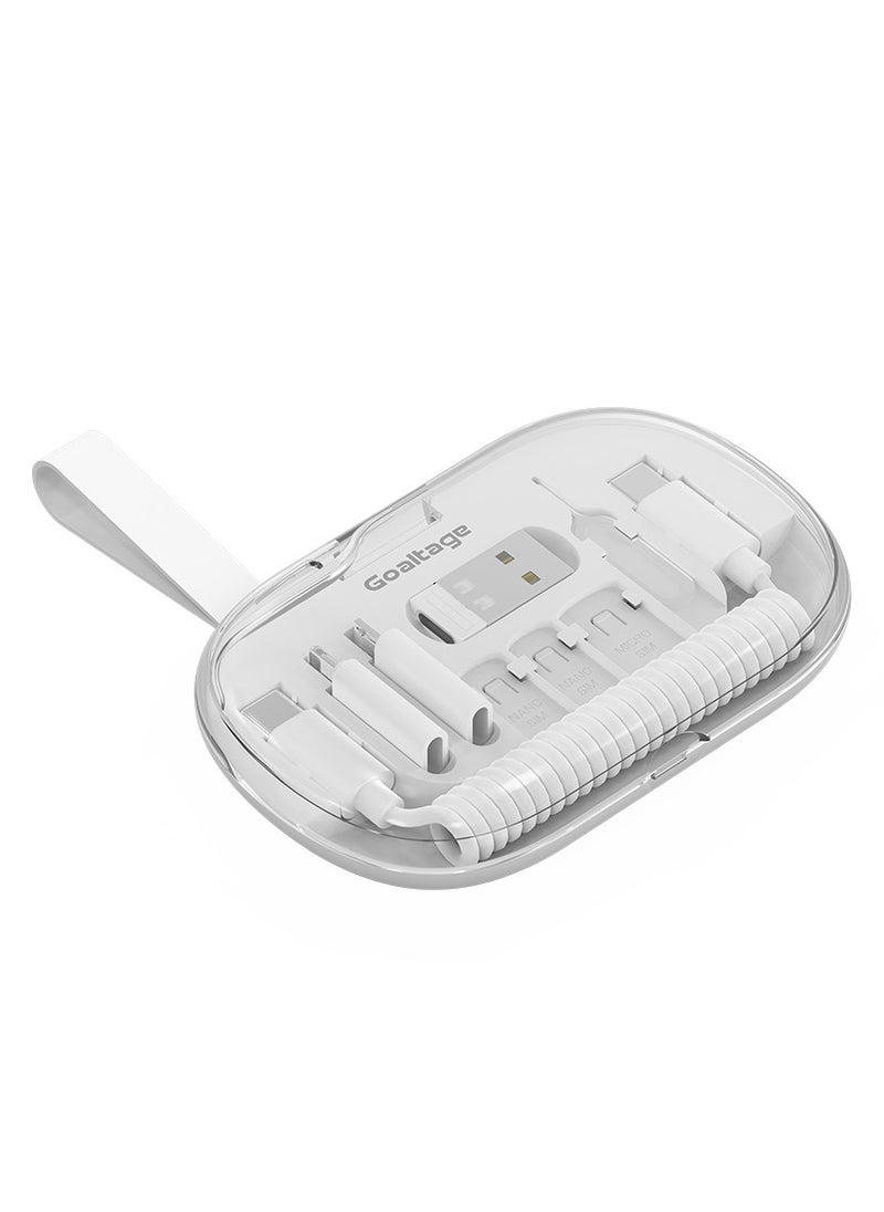 Goaltage SyncBox Cable Organizer Including SIM Card Storage, High-Speed Data Transfer Tools, Silicone Strap, Compact Design and Universal Compatibility