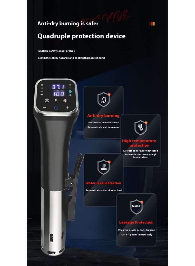 AiQi Sous Vide Immersion Circulator with Touch Screen, ±0.1℃ Precision & IPX7 Waterproof - Image 4