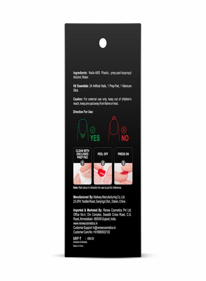 RENEE Stick On Nails - MTN 02-24 Reusable Artificial Fake Nail Set- Lightweight & Long Lasting- Easy To Use- Quick Fix For Festivals & Special Occasions - Image 3