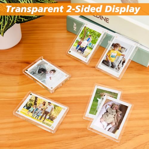 COYMOS 12 Packs Acrylic Fridge Magnetic Picture Frame Magnetic Polaroid Frames for Photos Instax Mini Frame Clear 2.36 x 3.54 Inch - Image 5