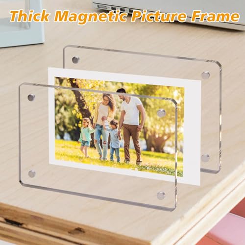 COYMOS 12 Packs Acrylic Fridge Magnetic Picture Frame Magnetic Polaroid Frames for Photos Instax Mini Frame Clear 2.36 x 3.54 Inch - Image 4