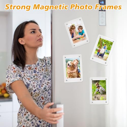 COYMOS 12 Packs Acrylic Fridge Magnetic Picture Frame Magnetic Polaroid Frames for Photos Instax Mini Frame Clear 2.36 x 3.54 Inch - Image 2
