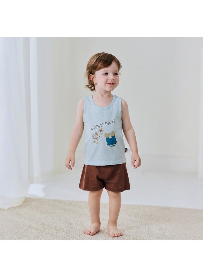 Tongtai Baby Vest Set Summer Pure Cotton Infant Clothing Children's Outing Top Pants Boys Girls Shorts - Image 3