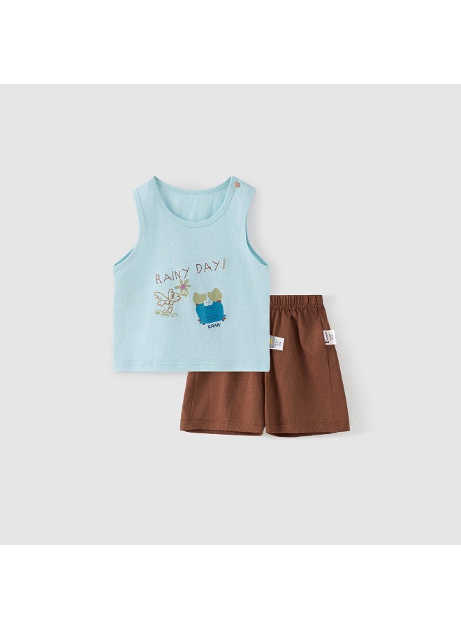Tongtai Baby Vest Set Summer Pure Cotton Infant Clothing Children's Outing Top Pants Boys Girls Shorts - Image 2