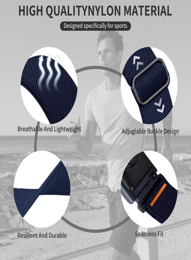 Zspoly 22mm Nylon Sport Ankle/Arm Band Compatible with Amazfit Helio Strap, Elastic Braided Bicep Band Replacement for Garmin Venu 3/Venu 2/Vivoactive 4/Forerunner 255 265/Galaxy Watch 3 45mm 46mm - Image 3
