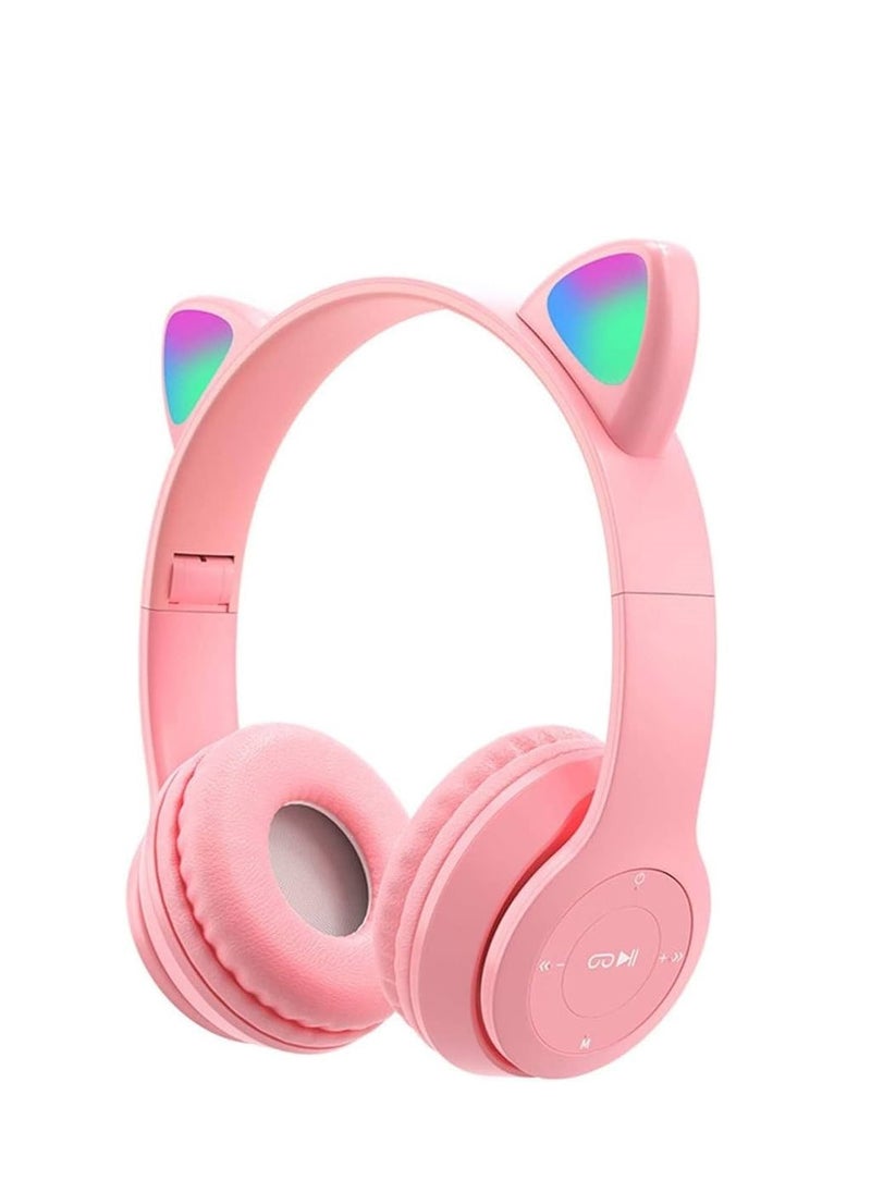 Wireless Gaming Headset P47M CAT Cat Ear LED Light Headphones, Bluetooth Stereo Headset, Kids and Adults pink - pzsku/ZF8ED5112D19DDB1FCAFBZ/45/_/1708615819/cd1df1c4-9e2d-4d24-a516-a3782f542f26